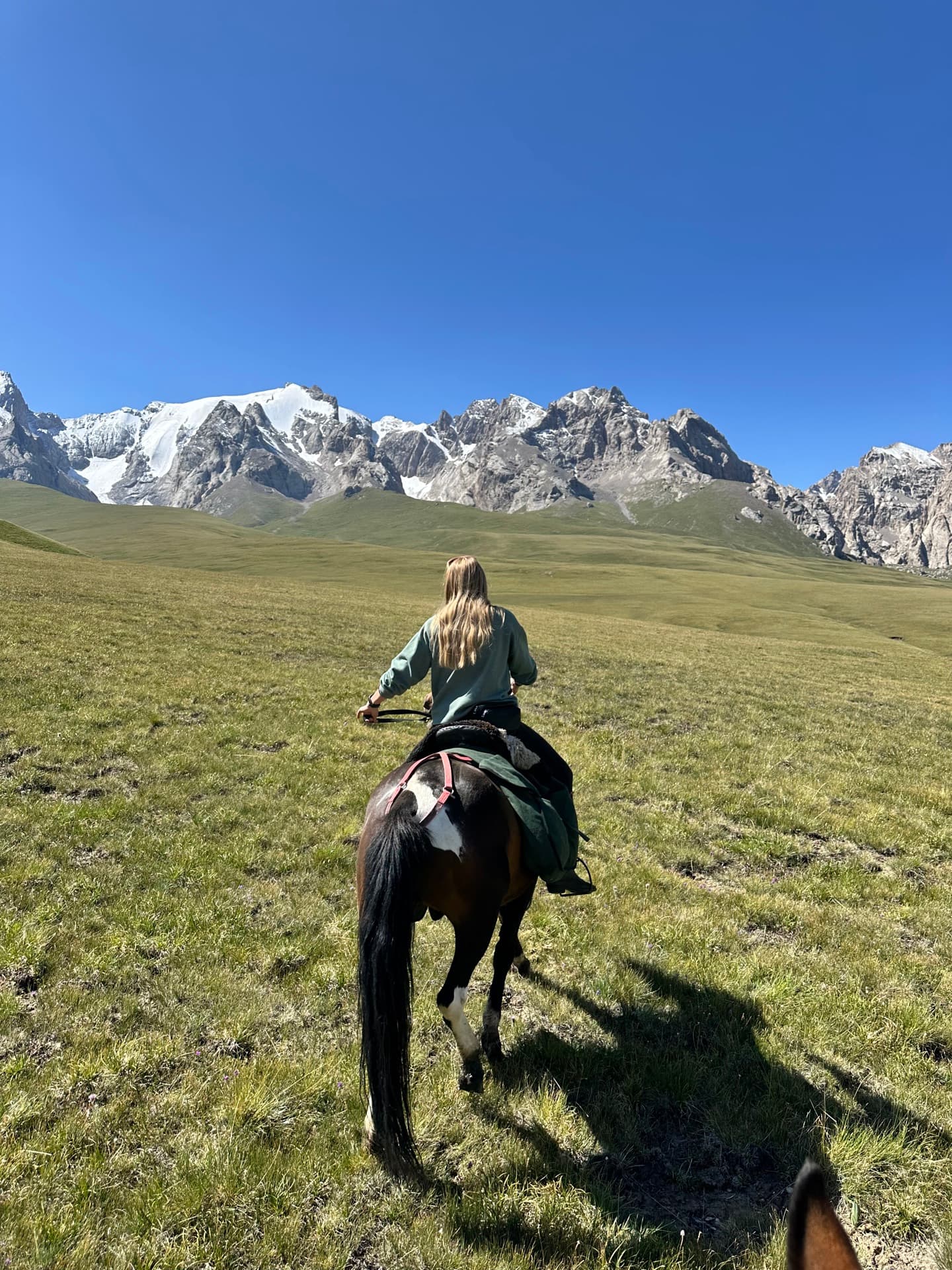 Solo rider on a mountain ridge